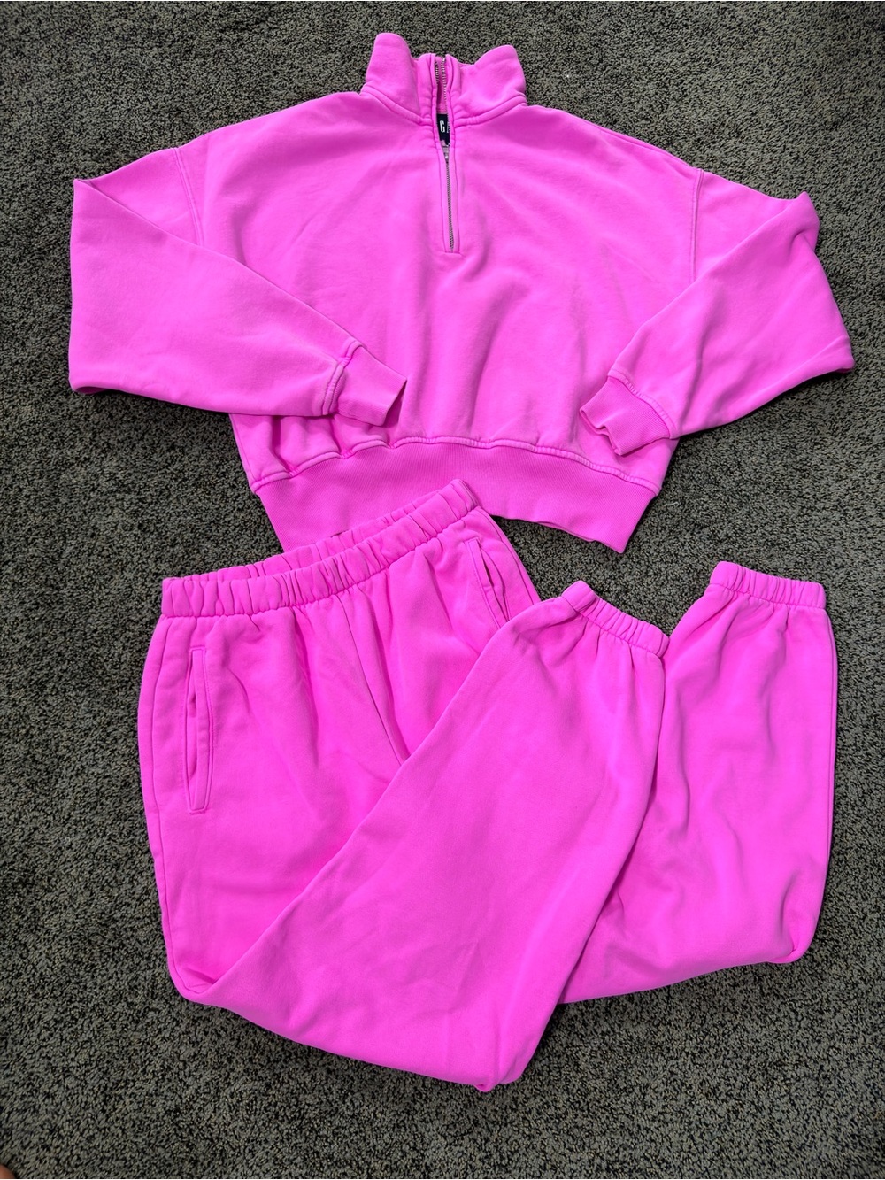 Gap Pink Cozy Quarter-Zip Set NWOT